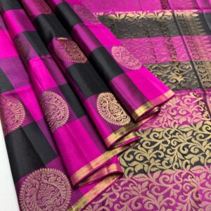 Soft silk checked pattern saree