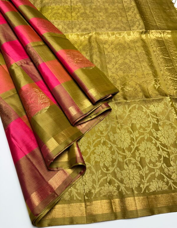 Soft silk checked pattern saree