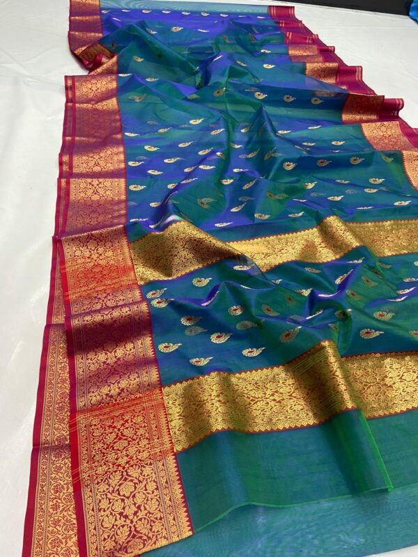 Pure chenderi silk saree - Image 2