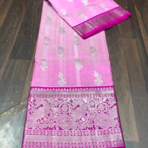 Venkatagiri pink colour pattu saree