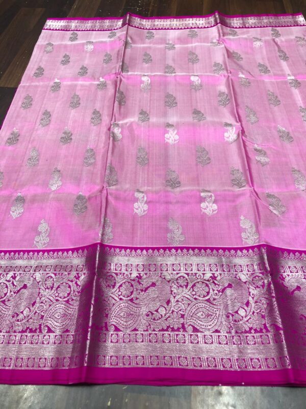 Venkatagiri pink colour pattu saree - Image 2