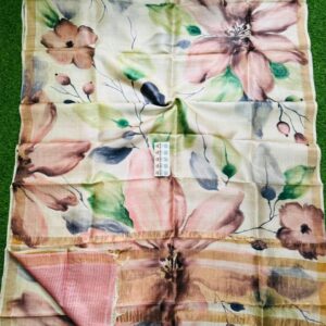 Tussar silk floral design saree