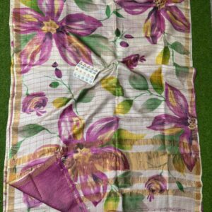 Tussarsilk saree with floral design