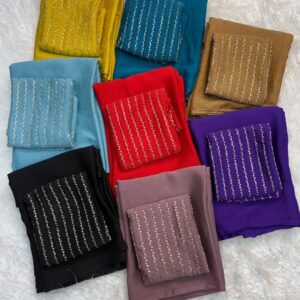 Flowy sarees with cutdana work